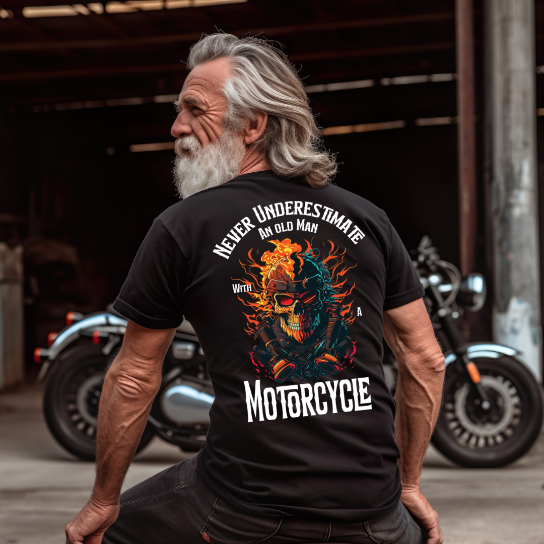 Never Underestimate an Old Man with a Motorcycle - Unisex T-Shirt