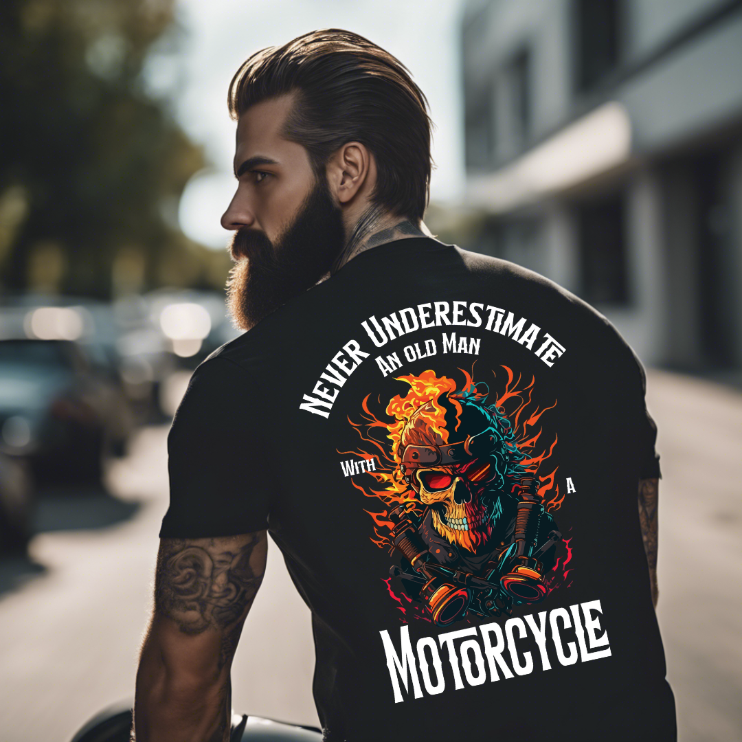 Never Underestimate an Old Man with a Motorcycle - Unisex T-Shirt